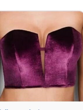 Victoria's Secret Velvet Strapless Plum Purple Crop Top